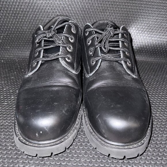 Skechers Cottonwood Elks Work Black Leather Slip Resistant Oxfords Men’s Size 14 - Picture 2 of 8